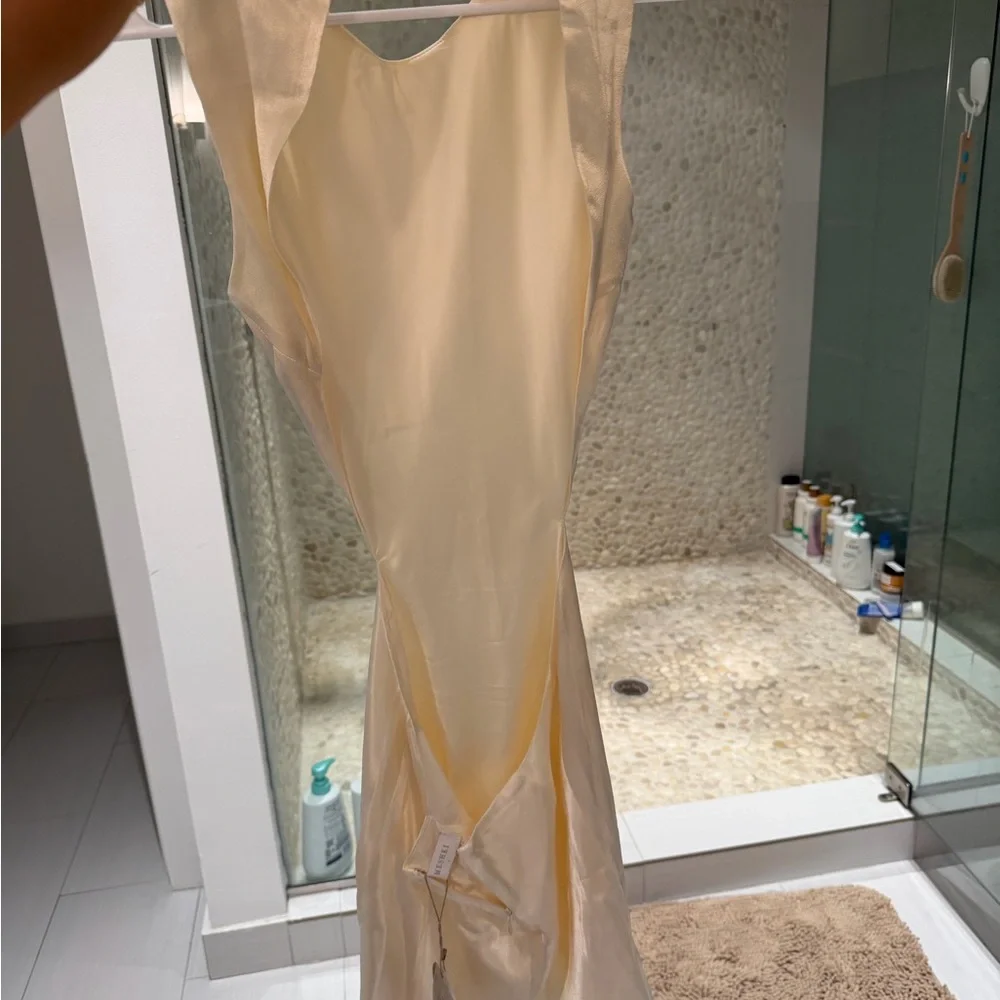 Meshki ivory Electra a-line Mini Dress with Cut-Out Design - Picture 6 of 8